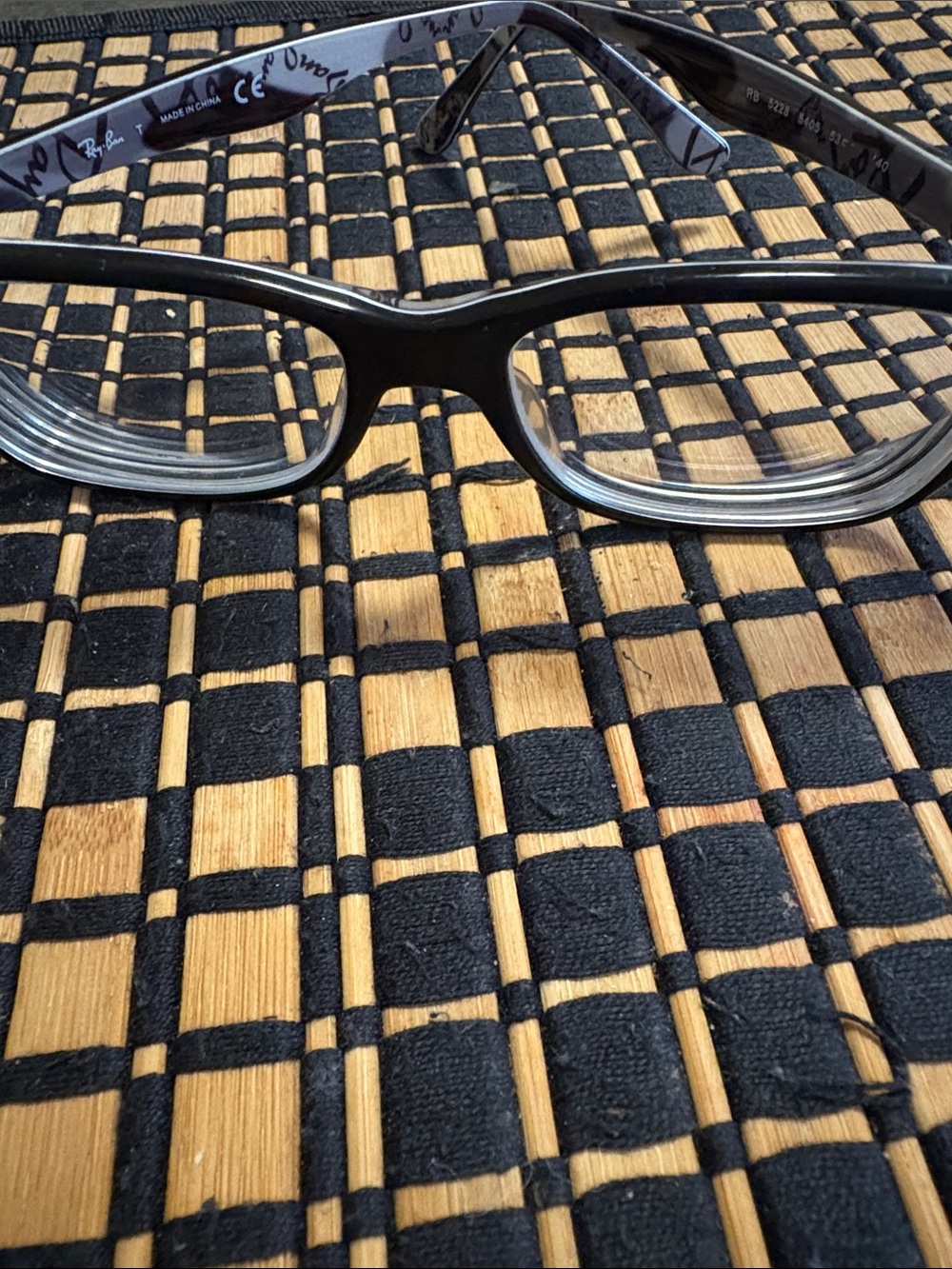 Ray-Ban Black and Clear Rectangular Men's Glasses